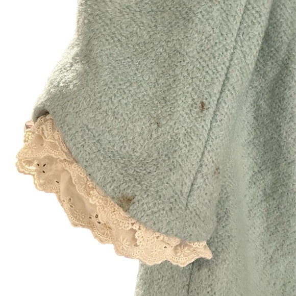 Goalie Elegant Blue Women's Coat with Lace Cuffs Size Large - Picture 6 of 7